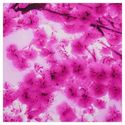 水彩さくらんぼ花模様 ファブリック (見本)