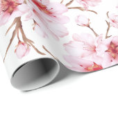水彩さくらんぼ花模様 ラッピングペーパー (ロールコーナー)