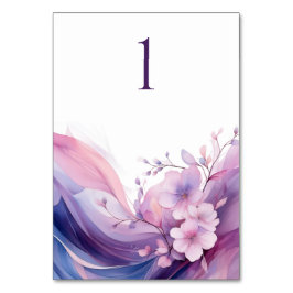 水彩さくらんぼ花結婚のテーブルカード テーブルナンバー