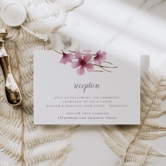 水彩さくらんぼ花花婚披露宴 招待状