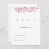 水彩さくらんぼ花花結婚式の出欠はがき インビテーションポストカード (正面/裏面)