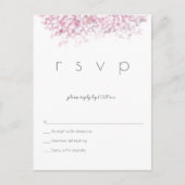 水彩さくらんぼ花花結婚式の出欠はがき インビテーションポストカード (正面)