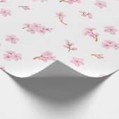 水彩さくらんぼ花花 ラッピングペーパー (角)