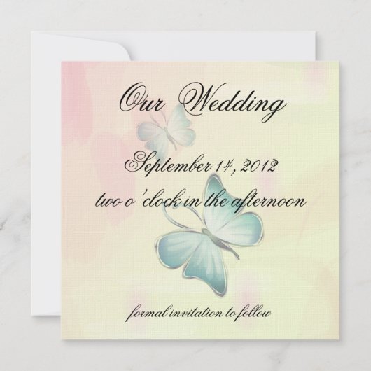 水彩さくらんぼ花蝶 セーブザデート (裏面)