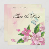 水彩さくらんぼ花蝶 セーブザデート (正面/裏面)