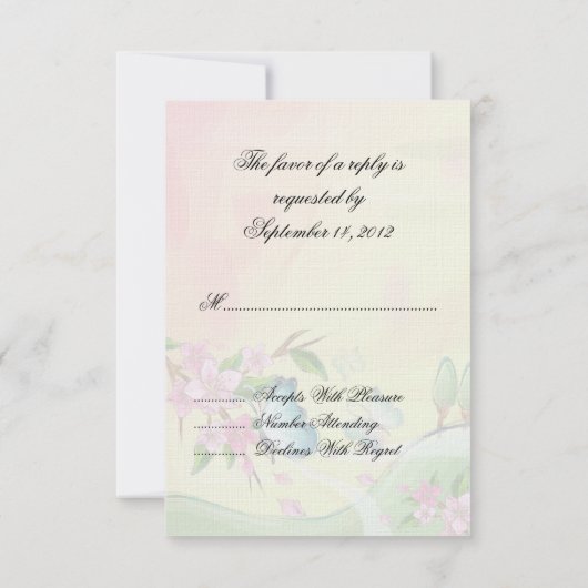 水彩さくらんぼ花蝶 出欠カード (裏面)