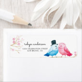 水彩さくらんぼ花 | Love Birds 結婚's ラベル (インサイチュ)