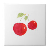 水彩さくらんぼ タイル (正面)