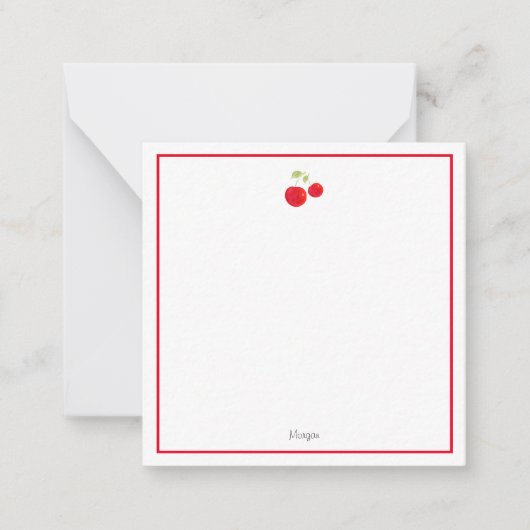 水彩さくらんぼ ノートカード (正面)