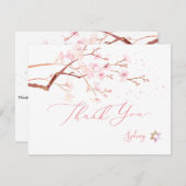 水彩さくらんぼ(ユダヤ教の)バル・ミツバーありがとう✡ サンキューカード (正面/裏面)