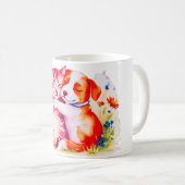 水彩ささやき:ネコのファンタジア – Mag コーヒーマグカップ (正面右)