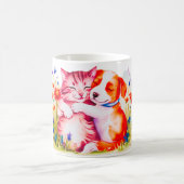 水彩ささやき:ネコのファンタジア – Mag コーヒーマグカップ (中央)