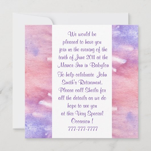 水彩すべての行事招待状 招待状 (正面)