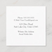 水彩つや消しカップケーキベーカリー、ケータリング スクエア名刺 (裏面)