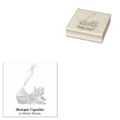 水彩つや消しカップケーキベーカリー、ケータリング ラバースタンプ (押印)