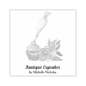 水彩つや消しカップケーキベーカリー、ケータリング ラバースタンプ (インプリント)