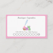 水彩つや消しカップケーキベーカリー、ケータリング 割引カード (正面)