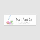 水彩つや消しカップケーキベーカリー、ケータリング 名札 (正面)