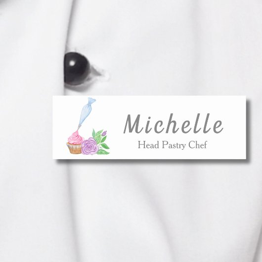 水彩つや消しカップケーキベーカリー、ケータリング 名札