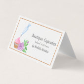 水彩つや消しカップケーキベーカリー、詳細 名刺 (正面)