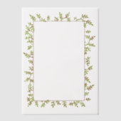 水彩つる植物かわいらし写真または文字枠 ベラム紙招待状 (正面)