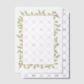 水彩つる植物かわいらし写真または文字枠 ベラム紙招待状 (オフセット (招待状))