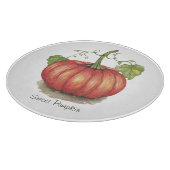 水彩つる植物のかわいいカボチャ カッティングボード (角)