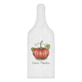 水彩つる植物のかわいいカボチャ カッティングボード