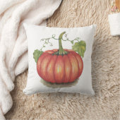 水彩つる植物のかわいいカボチャ クッション (ブランケット)