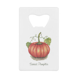 水彩つる植物のかわいいカボチャ クレジットカード栓抜き