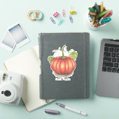 水彩つる植物のかわいいカボチャ シール (iPadカバー)