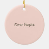 水彩つる植物のかわいいカボチャ セラミックオーナメント (裏面)