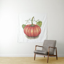 水彩つる植物のかわいいカボチャ