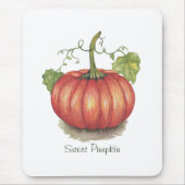 水彩つる植物のかわいいカボチャ マウスパッド (正面)