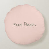 水彩つる植物のかわいいカボチャ ラウンドクッション (裏面)