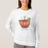 水彩つる植物のかわいいカボチャ Tシャツ (正面)