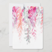 水彩つる植物コーラルピンクグリーン夕べ披露宴 招待状 (裏面)