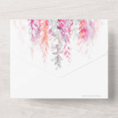 水彩つる植物サンゴ結婚セージの後パーティー オールインワン招待状 (裏面)