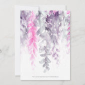 水彩つる植物パープルピンク夕べ披露宴 招待状 (裏面)