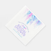 水彩つる植物フローラブルーパープルブライダルシャワー スタンダードランチョンナプキン (角)