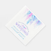 水彩つる植物フローラブルーパープル結婚ズのナプキン スタンダードランチョンナプキン (角)