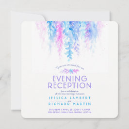 水彩つる植物ブルースクエア夕べ披露宴 招待状