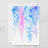 水彩つる植物ブルーパープル結婚式招待状 招待状 (裏面)