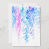 水彩つる植物ブルー垂直夕べ披露宴 招待状 (裏面)