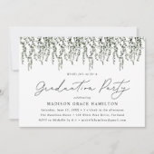 水彩つる植物卒業パーティー 招待状 (正面)