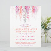 水彩つる植物珊瑚写真パーティー後 招待状 (スタンド正面)