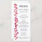 水彩つる植物結婚ズ メニュー (正面/裏面)