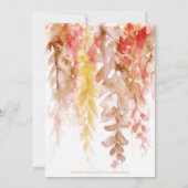 水彩つる植物茶色オレンジ赤秋の結婚式 招待状 (裏面)