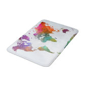 水彩でのワールドマップ バスマット (アングル)