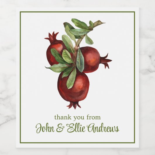 水彩でザクロオーガニックンを生成 ワインラベル (シングルラベル)